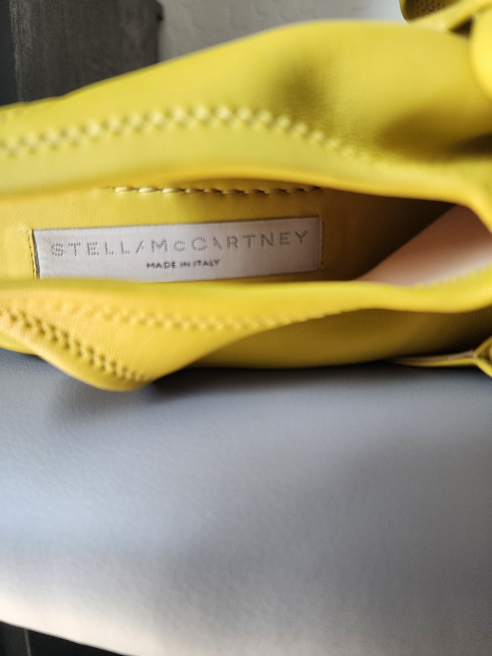 Stella McCartney Yellow Platform Chain-Link Slingback Heels - Picture 4 of 8